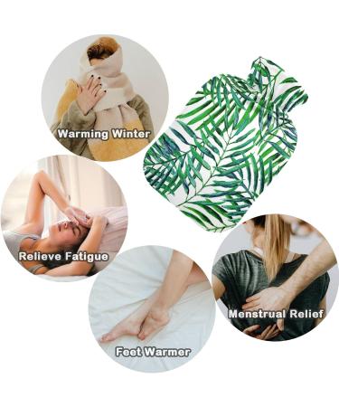 NAANLE Hot Water Bottle with Palm Leaf Cover | 2L Large Heat & Cold Therapy for Pain Relief & Menstrual Cramps - Buy Online on GoSupps.com