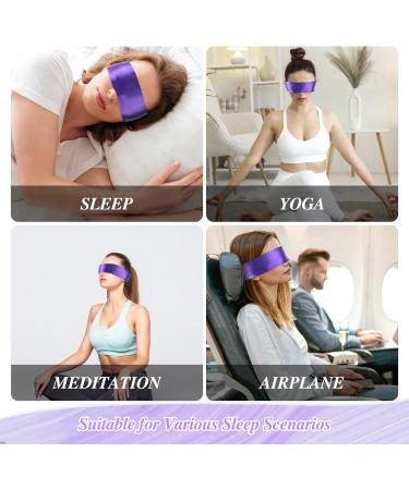 Prasacco 2-Pack Satin Eye Masks - Adjustable Soft Sleep Masks for Adults | Travel Eye Cover in Pink & Purple - Buy Online on GoSupps.com