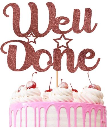 Well Done Cake Topper Glitter Cardstock Party Favour Party Decoration Cake Toppers (Gold) Gold - Buy Online on GoSupps.com