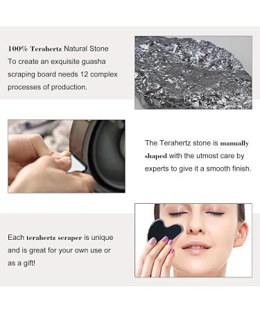 Fidqiog Natural Terahertz Gua Sha Facial Tool Stone Terahertz Energy Gua Sha Facial Tool Guasha Board Beauty Tools for Lymphatic Drainage Body Skin(Holeless) - Buy Online on GoSupps.com
