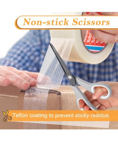 2 Pack 8 inch Scissors Forvencer Non-Stick Titanium Scissors Sharp Heavy Duty Scissors with Comfort Grip All-Purpose Scissors for Kitchen Home School Office Craft Scissors for Art DIY 2 Grey/White & Grey/Orange - Buy Online on GoSupps.com