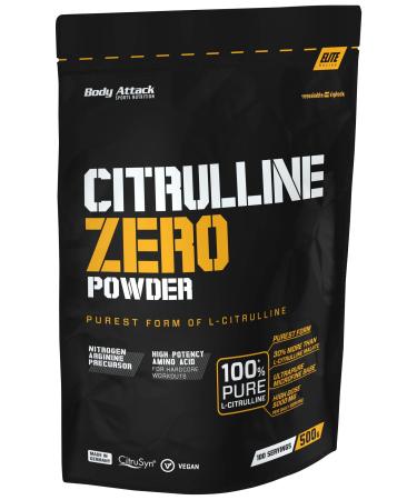 Body Attack Citrulline Zero 500 g / 100 portions 100 percent pure L-citrullin with vitamin B6 patented active ingredient Citrusyn to support metabolic processes made in Germany - Buy Online on GoSupps.com
