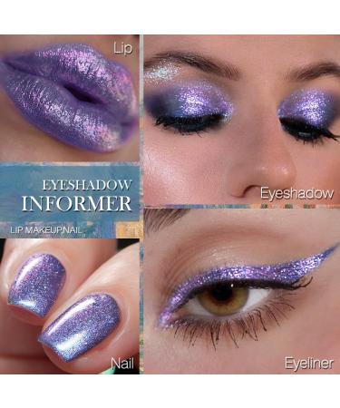 Afflano Duochrome glitter eyeshadow with shimmering effect bluepinkwhite intensive pigments multicoloured compact size translucent longlasting for professional makeup - Buy Online on GoSupps.com