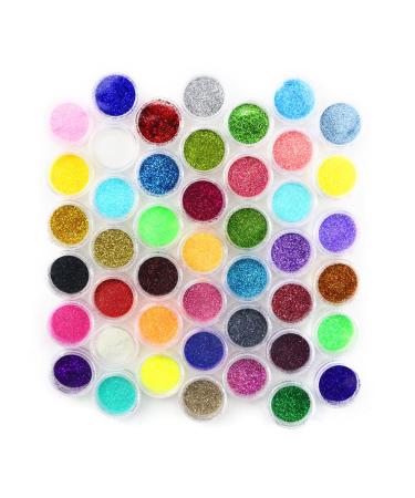 Kuqqi 45 Colors Eyeshadow Nail Art Body Glitter Shimmer Dust Powder Set