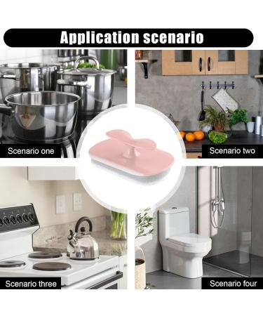 Shakven Squeegee Sponge Brush Sponge Brush Rubber Squeegee Scrubber for Cleaning - Household Cleaner Brush to Reach Tight Spaces for Bathroom Glass Kitchen Cooktops Pink - Buy Online on GoSupps.com