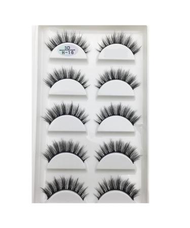 UAMOU 10/50 Boxes 5 Pairs 3D Mink False Eyelashes Hair Natural Cross Long Messy Makeup Fake Eye Lashes Extension Make Up Faux Cils Cheerfully (Color : 5Pairs H 16 Size : 10Boxes 50Pairs)