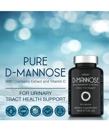 D-Mannose 1000mg Capsules with Cranberry Extract & Vitamin C - 60 Capsules for Urinary Tract Health - Fast-Acting UTI Support for Men & Women - Vegan & Non-GMO - Buy Online on GoSupps.com