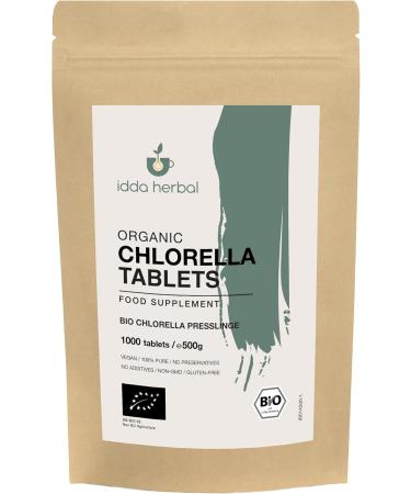 Bio Chlorella 500mg - Organic Vegan Microalgae Tablets (1000 pcs) | 100% Pure & Natural Chlorella Vulgaris for Optimal Health - Buy Online on GoSupps.com