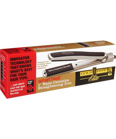 Gold N Hot Gh7001 Elite Nano Ceramics Straightening Iron with Smart Heat 1-Inch