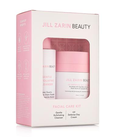 Jill Zarin Beauty | Facial Care Kit | Includes UV Defense Day Cream 1.7 fl.oz. & Gentle Exfoliating Cleanser 7 fl.oz. | Unscented
