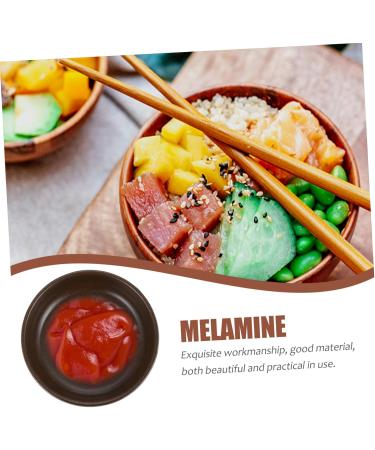 Zerodeko 2pcs Chili Sauce Snack Plate Mini Appetizer Plate Ice Cream Bowl Kitchen Gadgets Pickles Melamine 9X9X2.4CM Brown - Buy Online on GoSupps.com