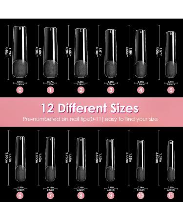 Ranrose Long Straight Nail Tips 240PCS - Professional Full Cover Gel x Acrylic Nails, 12 Sizes Pre-shaped XXL False Nails for DIY Press On Extensions - Half Matte Fake Nails - Buy Online on GoSupps.com