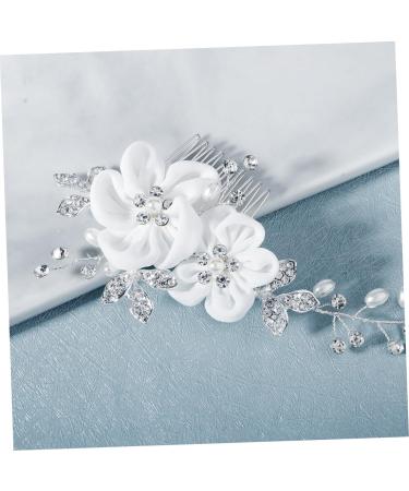 FRCOLOR Chiffon Flower Comb Flower Hair Accessories European and American Hair Combs Wedding Hair Comb Bridal Headdress Wedding Hair Accessories Handmade Hair Combs Bride The Flowers Veil - Buy Online on GoSupps.com