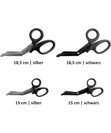 50x Knee-Bent First Aid Scissors 18.5 cm - Silver Matt Bandage & Lister Rescue Scissors for Emergency Care - Buy Online on GoSupps.com