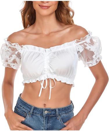 Shop Women's Dirndl Blouses - Lace Long & Short Arm Plus Size - Affordable Oktoberfest Cardigans - Buy Online on GoSupps.com