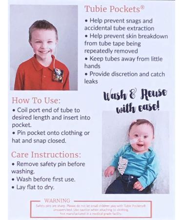 Tubie Pockets Set of 3 - Reusable Feeding Tube Securement Holder in Teal Coral Blue Theme for Infants, Children, Teens, and Adults - Buy Online on GoSupps.com