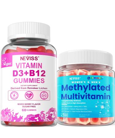 NEVISS Methylated Multivitamin Vitamin D3 + Vitamin B12 Gummies 3Pack