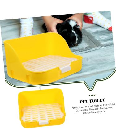 CORHAD Box Rabbit Toilet Pet Toilet Bunny Toilet Pet Supply Pet Training Corner Bunny Potty Rabbit Potty Pet Pee Toilet Pet Drawer Potty Pet Potty Pet Litter Tray Little Pig Pee Toilet 28.5X23.5X15.5CM Yellow - Buy Online on GoSupps.com