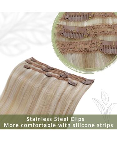 Runature Real Hair Extensions Clip-In Ash Blonde & Platinum Blonde - Seamless Remy Hair 35cm (14 inch) 50g 3 Pieces #18P60 - Buy Online on GoSupps.com