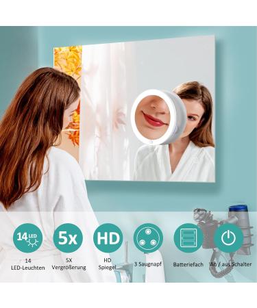 EMKE Cosmetic Mirror with Lighting - 5x - White - Buy Online on GoSupps.com