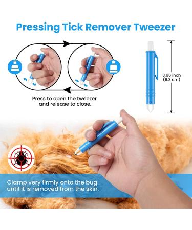 PKQtop Tick Remover Set for Dogs & Cats - 3 Pack Safe Tick Tweezers for Quick Removal | Ideal for Pets & People - Buy Online on GoSupps.com