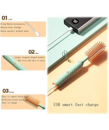 4Pcs Rechargeable Electric Silicone Bottle Brush Set - 2023 New Multifunctional Cleaner for Baby Bottles, Pacifiers, Straws - Blue - Buy Online on GoSupps.com