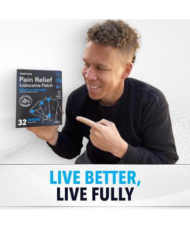 FORTHiQ 4% Lidocaine Pain Relief Patches 32 Count Maximum Strength for Back Neck Shoulder Knee & Joint Discomfort - Buy Online on GoSupps.com