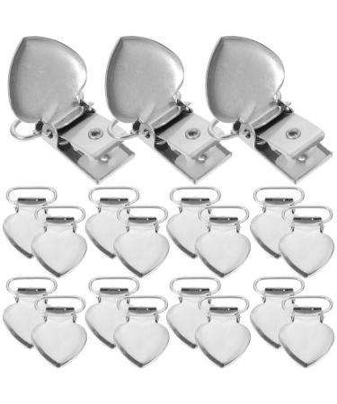 VINTORKY 30pcs Peach Heart Duckbill Clip Children Suspender Pacifier Holder Suspender Clips Practical Tool Suspend Fastening Clips Made of Stainless Steel Heart Pacifier Clips 1 Piece (1 Pack) As Shown