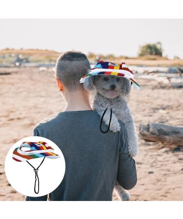 WINOMO Small Dog Mesh Sun Cap with Ear Holes, Medium Size, Stripe Design - 13.4 inch Head Circumference - Pack of 1 - Buy Online on GoSupps.com