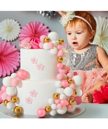 Astaron 32-Piece Tortendeko Balls Cake Toppers - Mini Balloons for Weddings Baby Showers & Birthdays (Rose Gold & Pink) - Buy Online on GoSupps.com