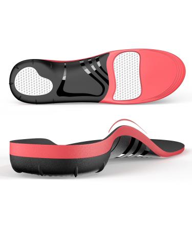 Plantar Fasciitis Insoles for Men Women - Welnove 220+ lbs Heavy Duty High Arch Support Insole - Orthotic Shoe Inserts for Heel Pain Flat Feet - Work Boot Shoe Insoles for Standing All Day (M) M: W 10-11.5 / M 9-10.5