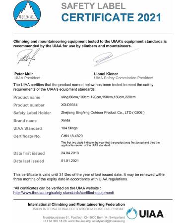 XINDA 16mm Nylon Sling Climbing Runner 22kN/4840lb CE UIAA Certified - 3 Pack 120cm Yellow - Ideal for Rock Climbing, Mountaineering, Rappelling, Hiking - Emergency Gear - Buy Online on GoSupps.com