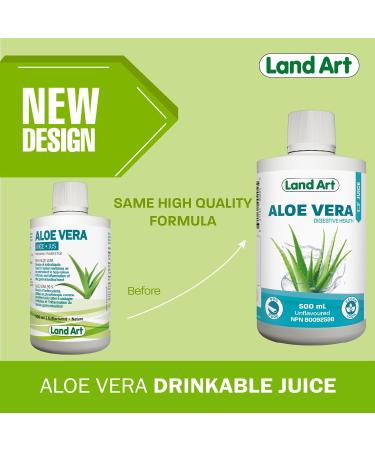 Pure Aloe Vera Juice Unflavoured 500 ml - Cold-Processed from Organic Fresh Leaves for Intestinal Issues Made In Canada (Pack of 2) 500 ml (Pack of 2) - Buy Online on GoSupps.com