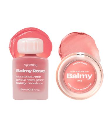alternativestereo Lip Potion Balmy Rose No.4 Honey Coral & Balmy Cream Cheek No.3 Milky Peach