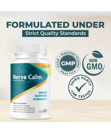 NerveCalm Natural Calm Supplement | Herbal Blend with Passion Flower Prickly Pear & California Poppy | Vegan Capsules Non-GMO 2 Month Supply | Made in USA 60 Count (Pack of 2) - Buy Online on GoSupps.com