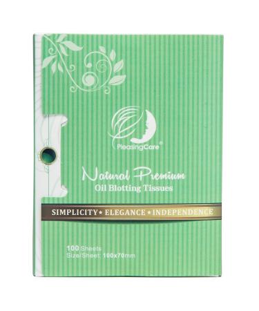 Natural Green Tea Oil Absorbing Tissues - 100 Counts, Premium Face Oil Blotting Paper - Take Only 1 Piece Each Time Design - Large 10cmx7cm Oil Absorbing Sheets, No Waste and Easy to Carry in Pocket! 100 Count (Pack of 1)