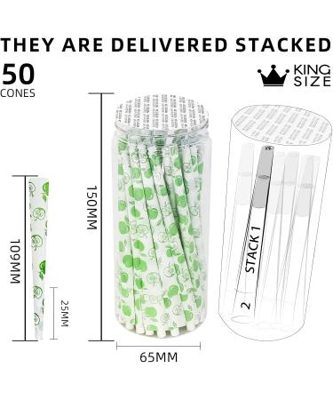 Flavored Pre Rolled Cones | 50 Packs Cones with Tip | KingSizeSlim Cones | 110mm Fruity Papers | 7 Scents Rolling Paper Tobacco Tools Suitable For Travel Home Sharing Gifts. green apple - Buy Online on GoSupps.com