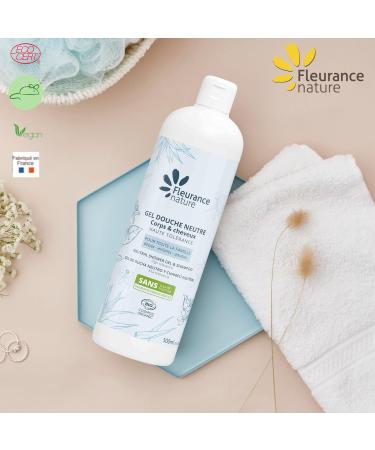 Fleurance Nature- Gel douche Neutre-Certifi Bio Cosmos Ecocert- 500m- ph neutre sans savons- sans parfums- extra doux- pour peau sensible et atopique- pour adulte enfant et b b - 23141 500 ml (Lot de 1) - Buy Online on GoSupps.com