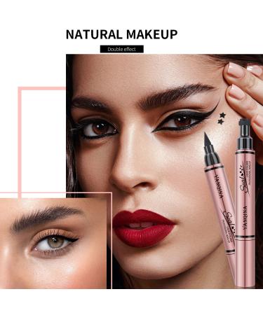 Pinkiou 2 in 1 Double-headed Eyeliner Stamps Set - Black Liquid Eye Liner Pen with Eye Makeup Stamp - Long Lasting & Waterproof - Smudgeproof Eyeliner Tattoo Tool for Women - Easy to Use (5Pcs) - Buy Online on GoSupps.com