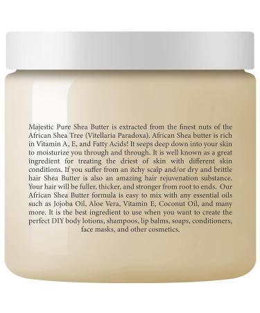 Buy Majestic Pure Shea Butter 16 Fl Oz - Premium Natural Moisturizer for Soft Healthy Skin | International Shipping Available - Buy Online on GoSupps.com