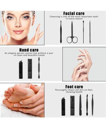 10-Piece Stainless Steel Nail Clipper Set Professional Manicure Set Stainless Steel Manicure Tools Stainless Steel Nail Care Tools Professional Nail Clipper Set (Black) - Buy Online on GoSupps.com
