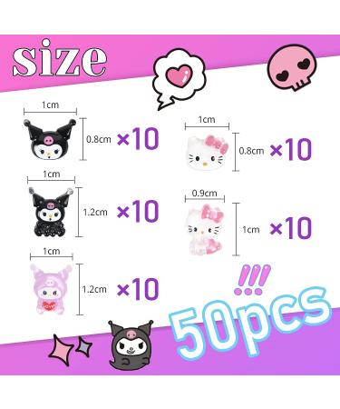 50PCS Kawaii 3D Slime Nail Charms - Cartoon Kitty Jewels for DIY Nail Art Supplies - Buy Online on GoSupps.com