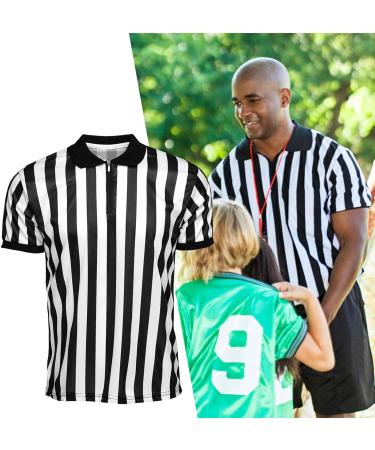 Men's Official Referee Shirt | Black & White Striped Jersey for Basketball & Football - Buy Online on GoSupps.com