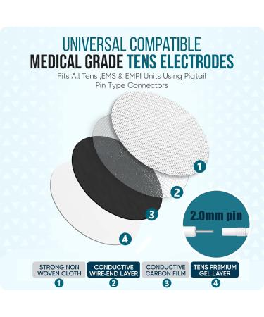 20 Pack 1.4'' Round Reusable TENS Unit Replacement Pads for AUVON TENS 7000 & HealthmateForever - Compatible with EMS Muscle Stimulator - Electrode Pads for Pain Relief - Buy Online on GoSupps.com
