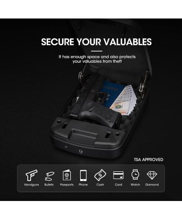 WINCENTPRO Biometric Gun Safe  Fingerprint Pistol Safe Car Handgun Safe Gun Lock Box Case Quick Access with Auto Open Lid - Buy Online on GoSupps.com