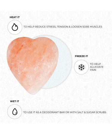 Pure Himalayan Salt Works Heart Massage Stone - Hand-Carved Pink Crystal for Therapy, Deodorant, Scrubs - 2.75 x 3 x 1.5 - Pack of 6 - Buy Online on GoSupps.com