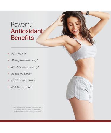 Montmorency Tart Cherry Concentrate 50:1 - Muscle Recovery Antioxidant-rich Gluten-Free Veggie Capsules | 25 000 mg | Made in USA - Buy Online on GoSupps.com