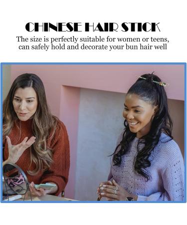 minkissy Clips Stylish Retro Barrettes Chinese Traditional Pen Making Handmade Ponytail Chopsticks Fashion Holder Chopstick Rhinestone Vintage Decor Long Hairpins Women Style Chignon Hair - Buy Online on GoSupps.com