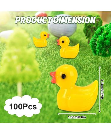 100Pcs Mini Resin Ducks Realistic Micro Landscape Ornament | Cute Baby Bath Toy | Aquarium & Dollhouse Decor - Yellow - Buy Online on GoSupps.com