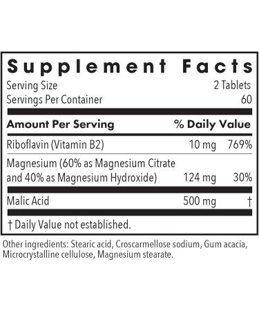 Allergy Research Group Magnesium Malate Forte Supplement - Magnesium and Malic Acid Energy Support Vitamin B2 Vegetarian Tablets - 120 Count - Buy Online on GoSupps.com